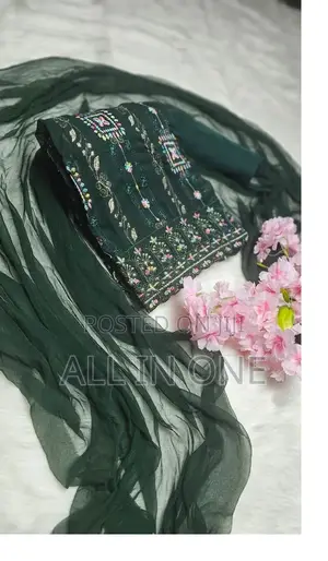 Photo - ইন্ডিয়ান আনস্টিচড জর্জেট থ্রি পিস JHG RTGF