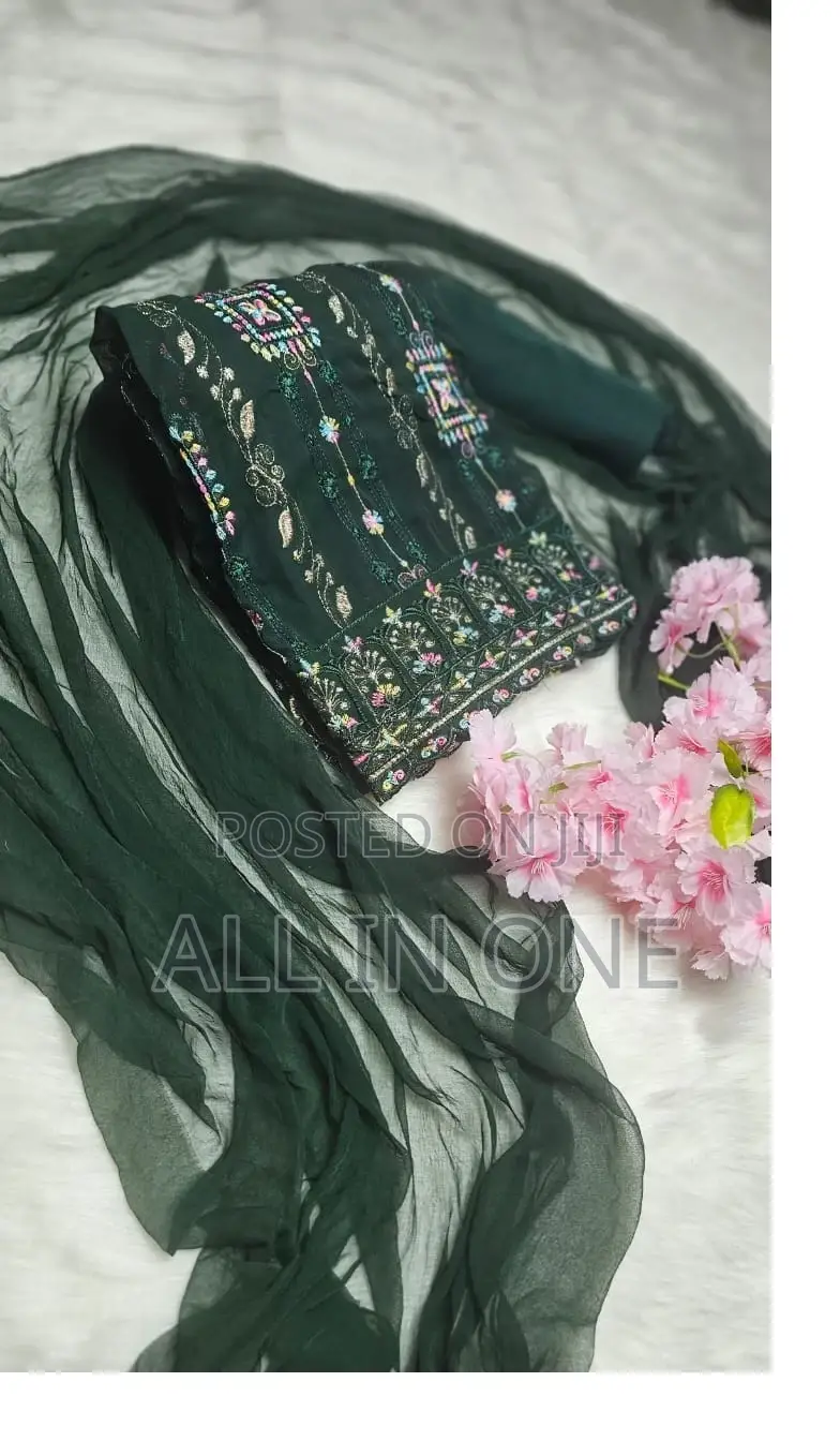 ইন্ডিয়ান আনস্টিচড জর্জেট থ্রি পিস JHG RTGF