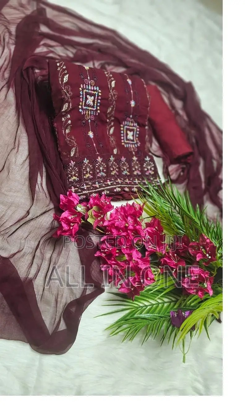 ইন্ডিয়ান আনস্টিচড জর্জেট থ্রি পিস JHG RTGF