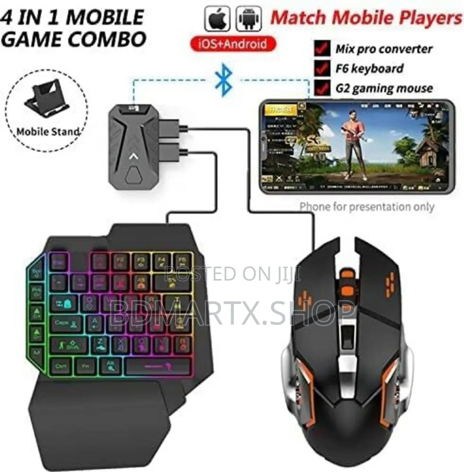 5 in 1 Mobile Game Combo Pack ( Phone Mouse Keyboard)