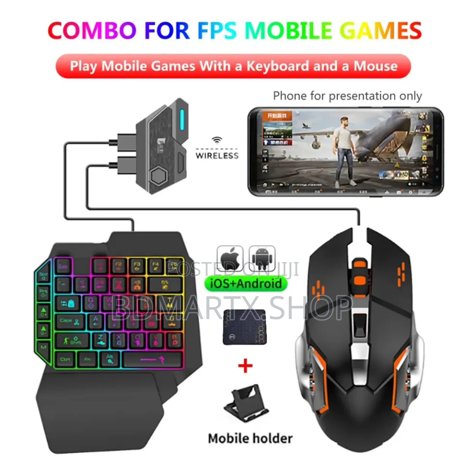 5 in 1 Mobile Game Combo Pack ( Phone Mouse Keyboard)