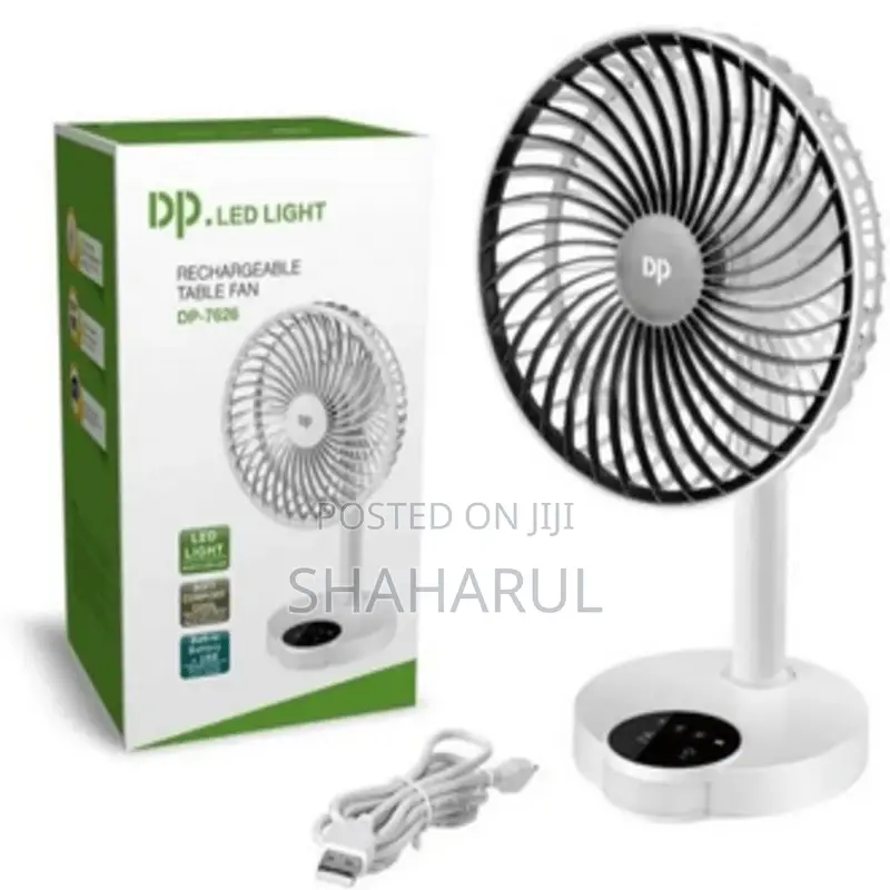 Dp 7626 (Rechargeable Portable Usb Fan With Led Light)