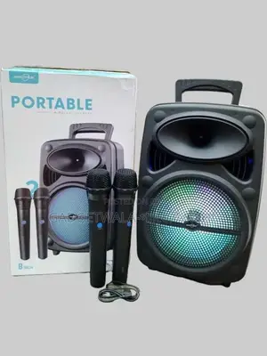 GTS-2385 Portable Bluetooth Speaker With Dual Wireless Mic (8 Inch)