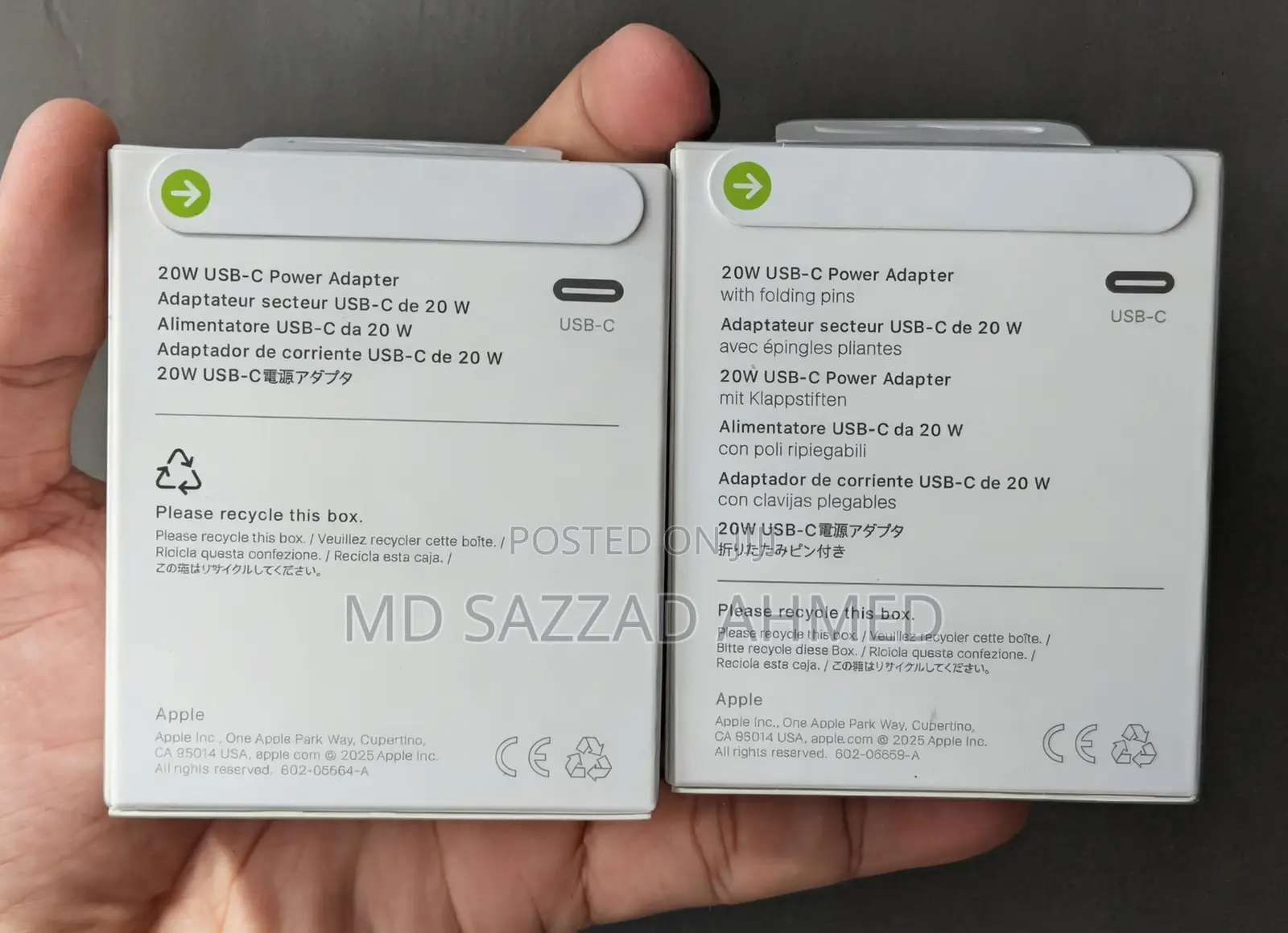 Apple Original 20 Watt Adapter. Macbook Supported.