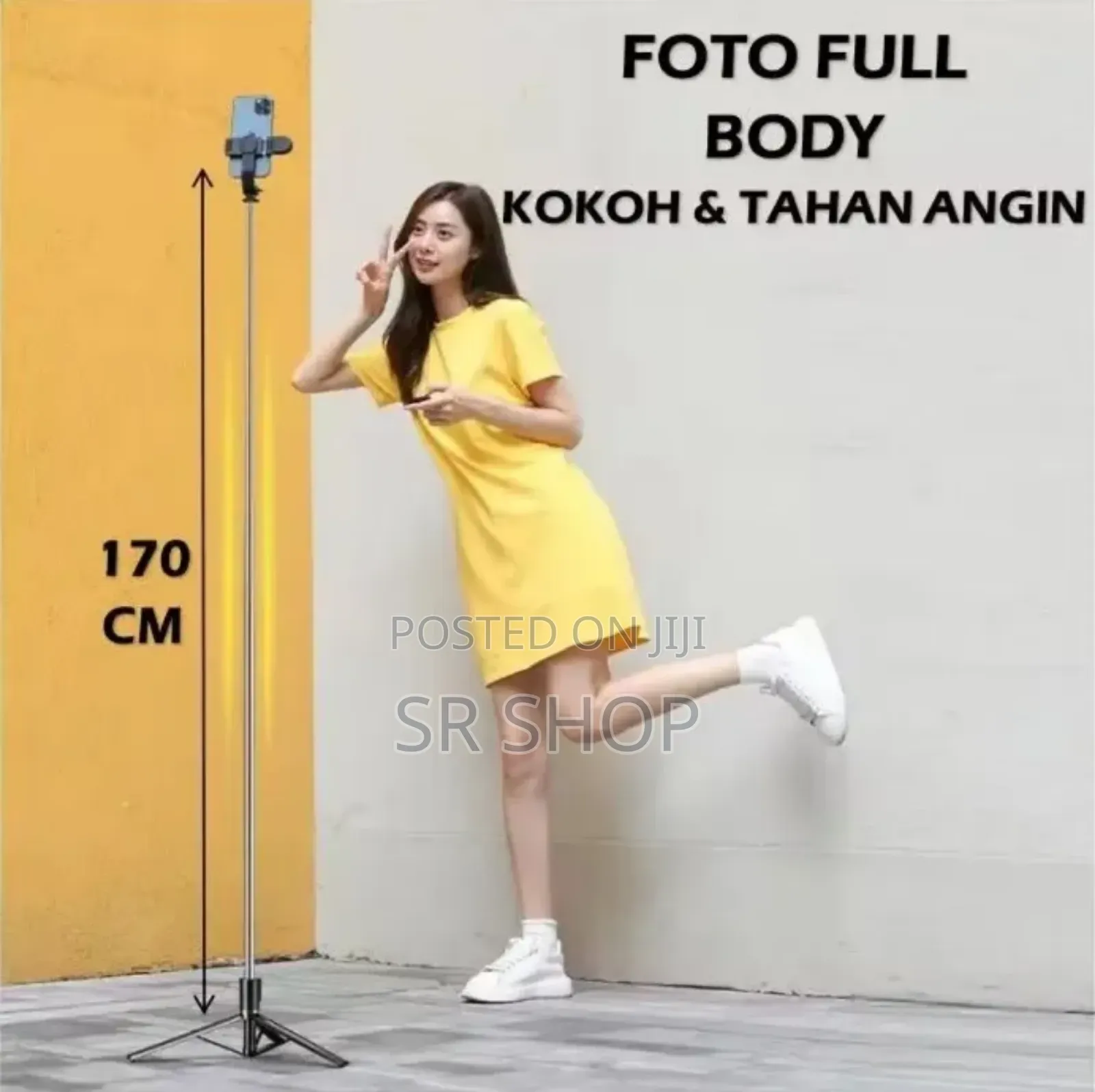 Live- Led 1.7m (5.7 Feet) Live Selfi Stand With Rechargable Light