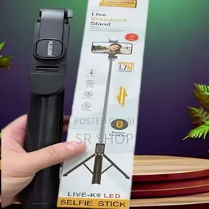 Live- Led 1.7m (5.7 Feet) Live Selfi Stand With Rechargable Light