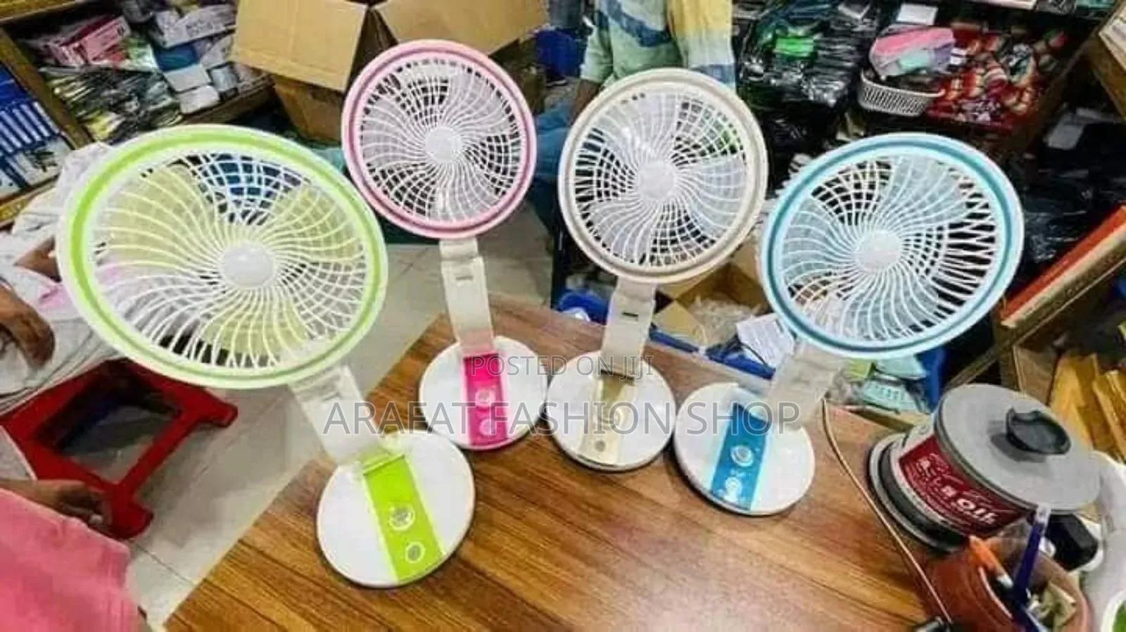 Lr Fan (Adjustable Rechargeable Folding Fan With Led Light