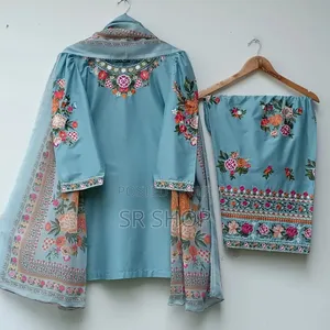 Photo - Soft Cotton Multicolor Embroidery Dress Set