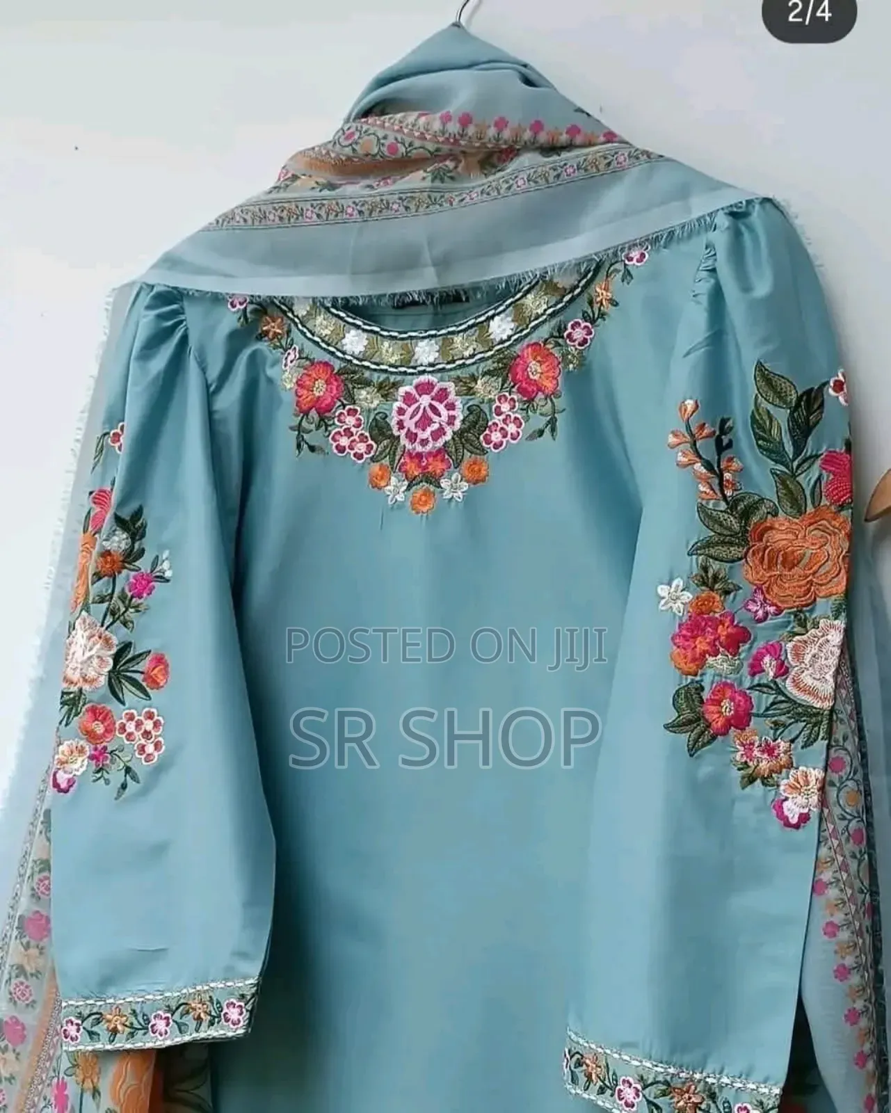 Soft Cotton Multicolor Embroidery Dress Set