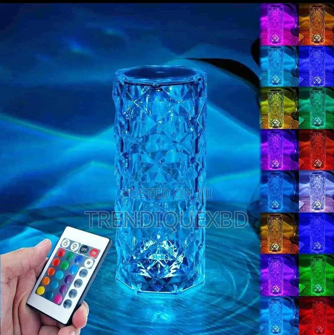 Rose Diamond Lamp – Stylish 16 Color Led Touch Remote Control Light