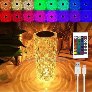 Rose Diamond Lamp – Stylish 16 Color Led Touch Remote Control Light