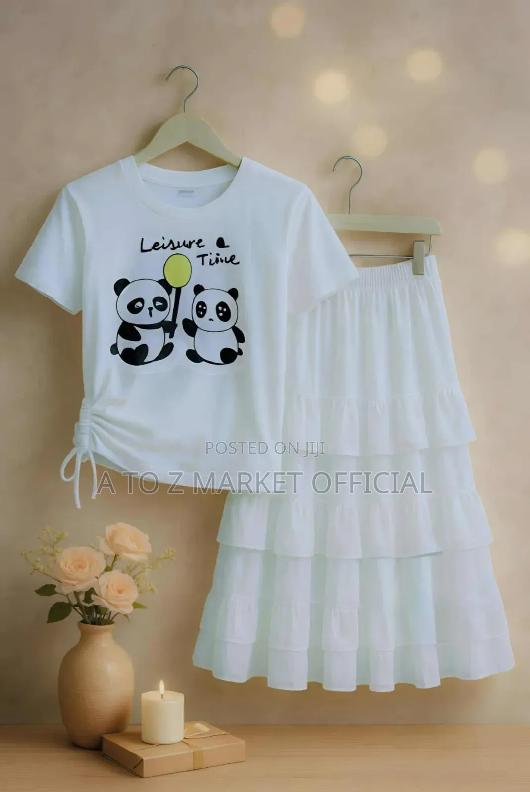 Skirt and Drop Shoulder Set