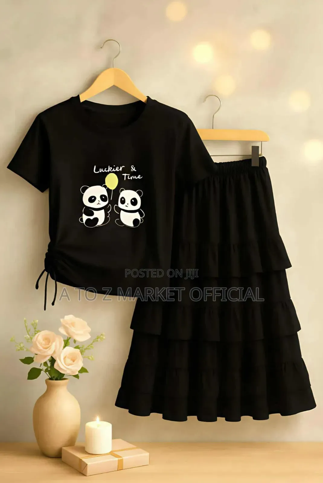 Skirt and Drop Shoulder Set