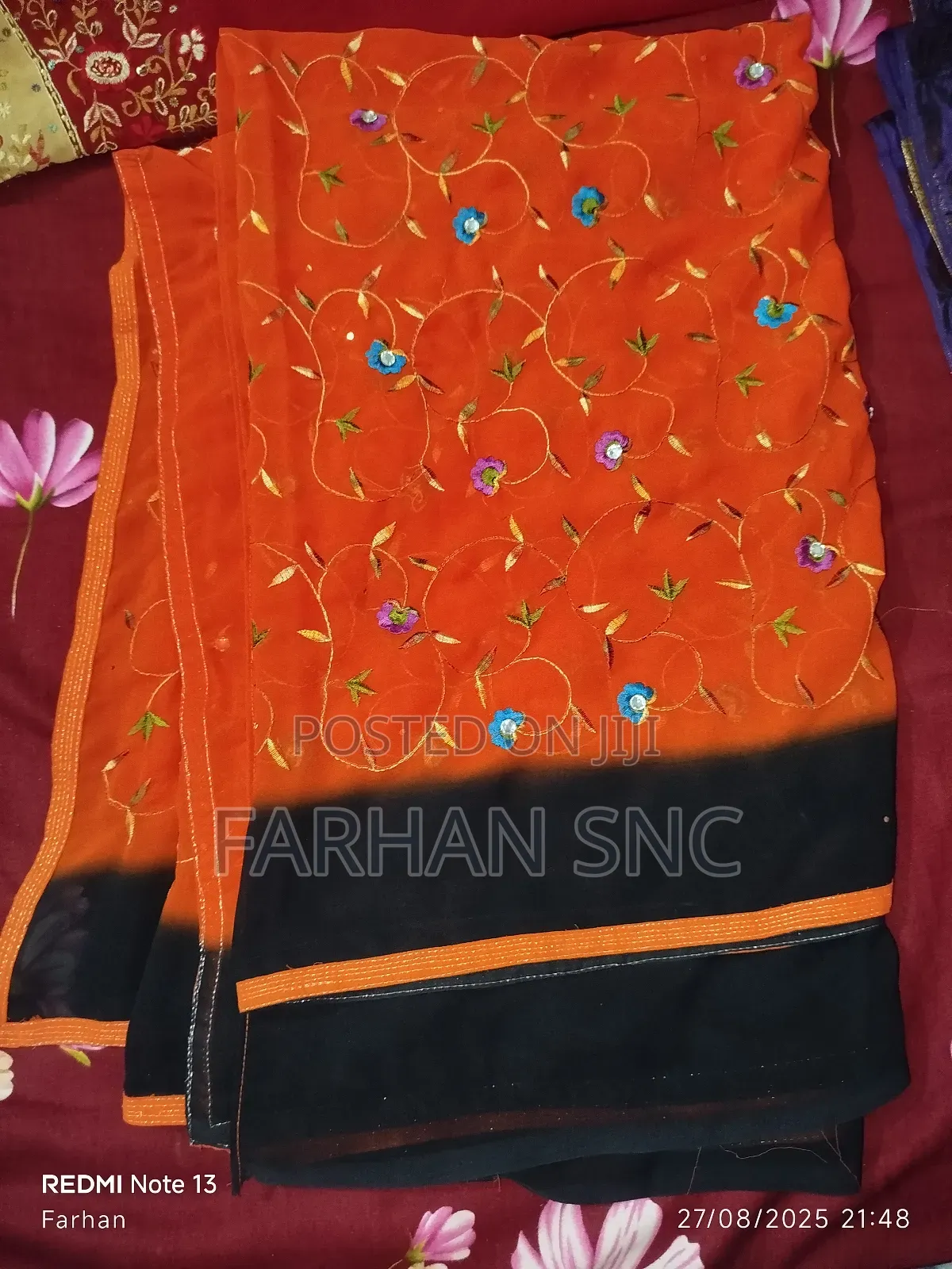 Orange Silk Traditional Saree