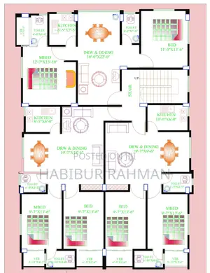 Layout Plan 7200 SQFT Inside 17 Storied Building