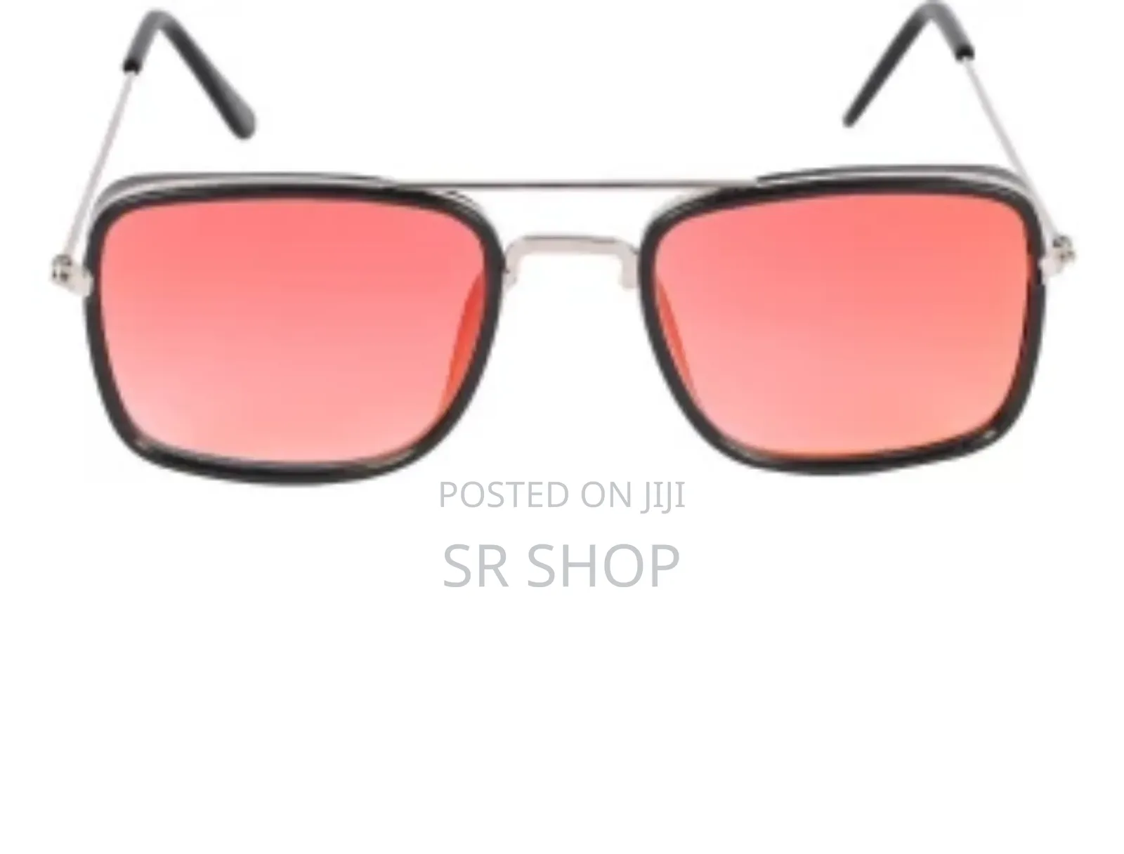 Uv Protection Rectangular Sunglasses (Free Size) for Men Women, Red