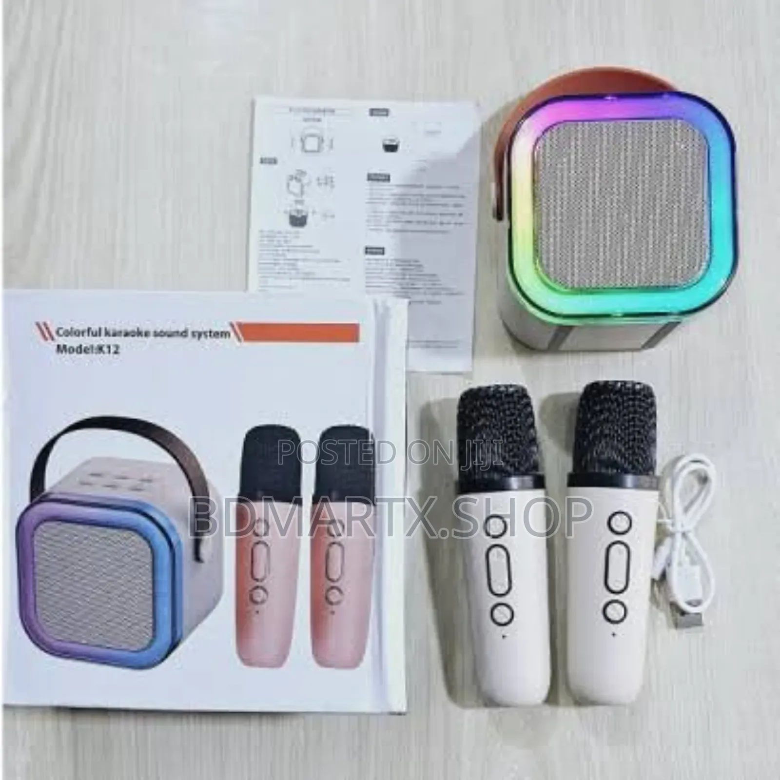 RGB Karaoke Bluetooth Speaker With Two Microphone