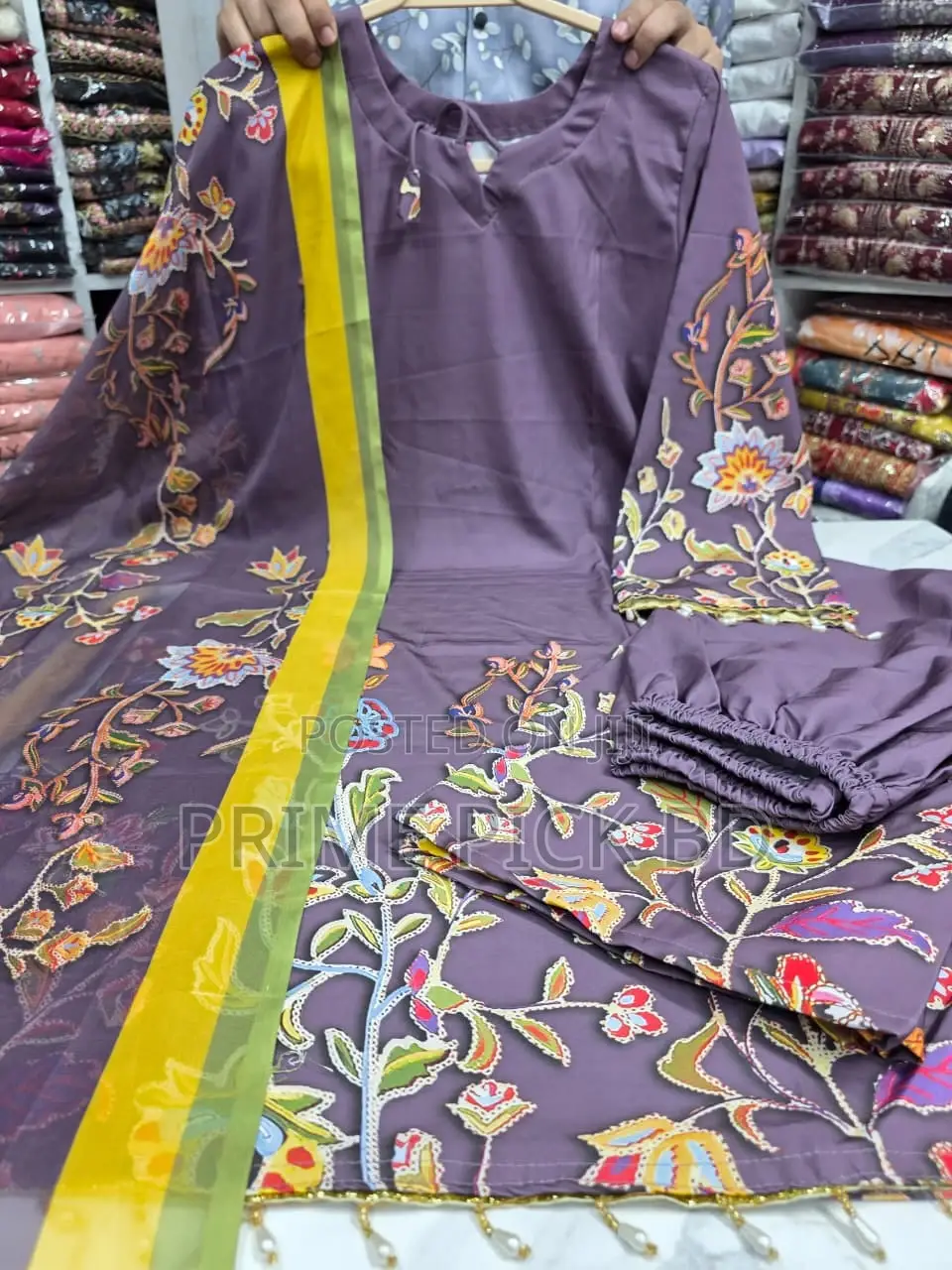 Elegant Embroidery Work Cotton Dress Set – Premium Ladies Collection