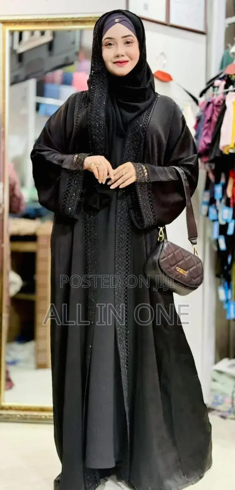 Stylish Dubai Borka কটি + ইনার + হিজাব