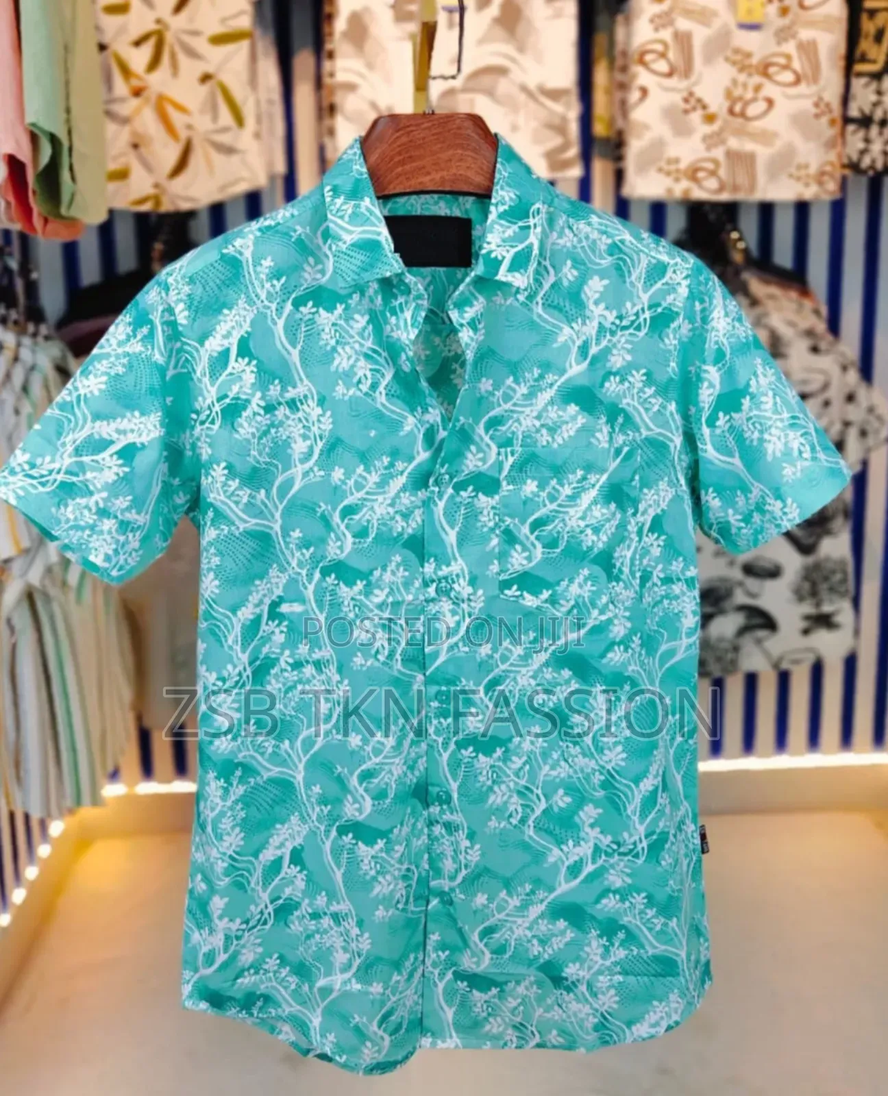 Pure Cotton Half Sleeve Print Shirt New Update TJGF Cguh Ryg