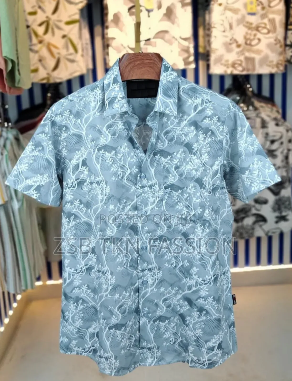 Pure Cotton Half Sleeve Print Shirt New Update TJGF Cguh Ryg