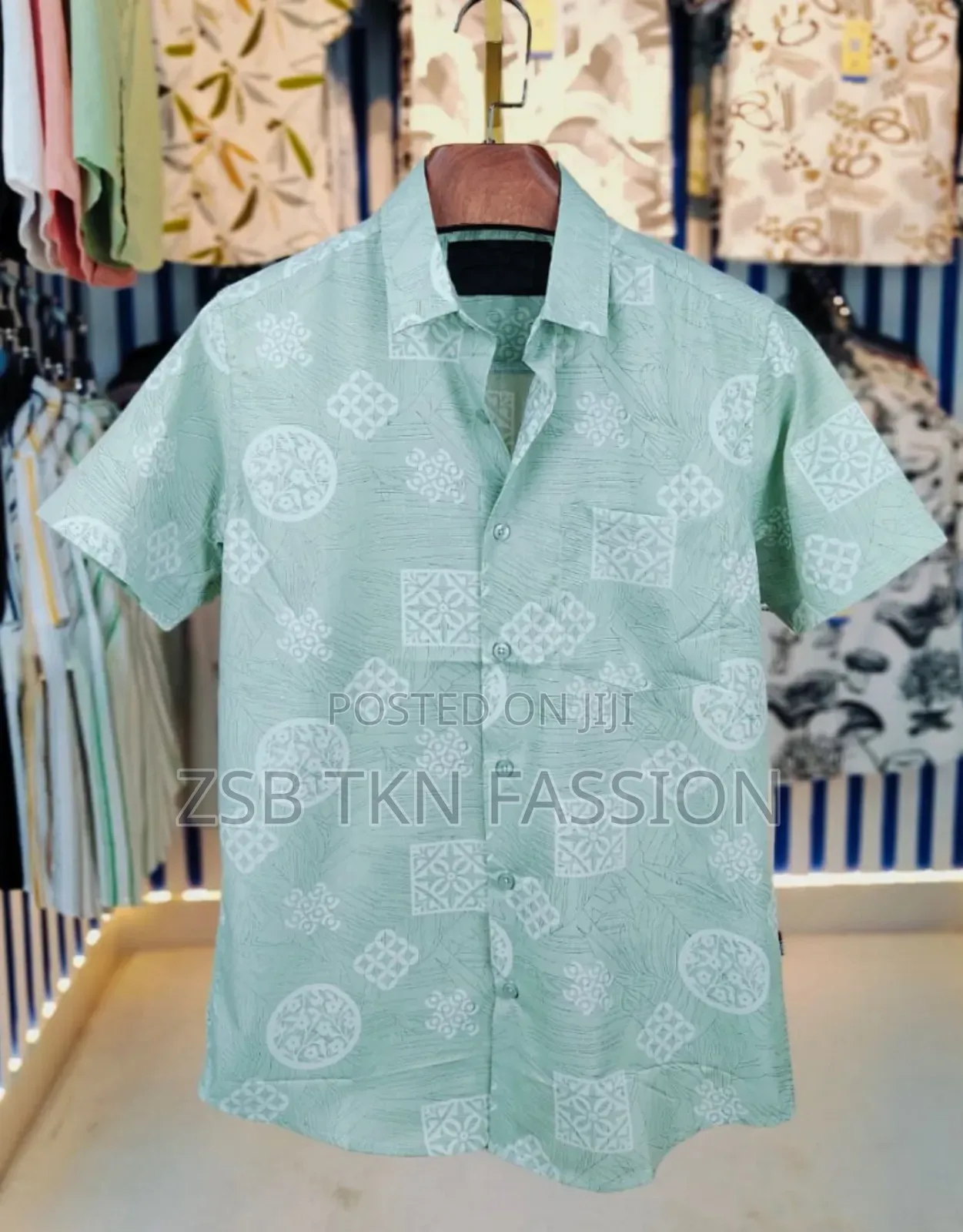 Pure Cotton Half Sleeve Print Shirt New Update TJGF Cguh Ryg
