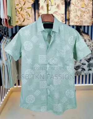 Pure Cotton Half Sleeve Print Shirt New Update TJGF Cguh Ryg