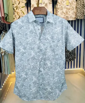 Pure Cotton Half Sleeve Print Shirt New Update TJGF Cguh Ryg