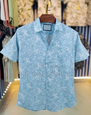 Pure Cotton Half Sleeve Print Shirt New Update TJGF Cguh Ryg