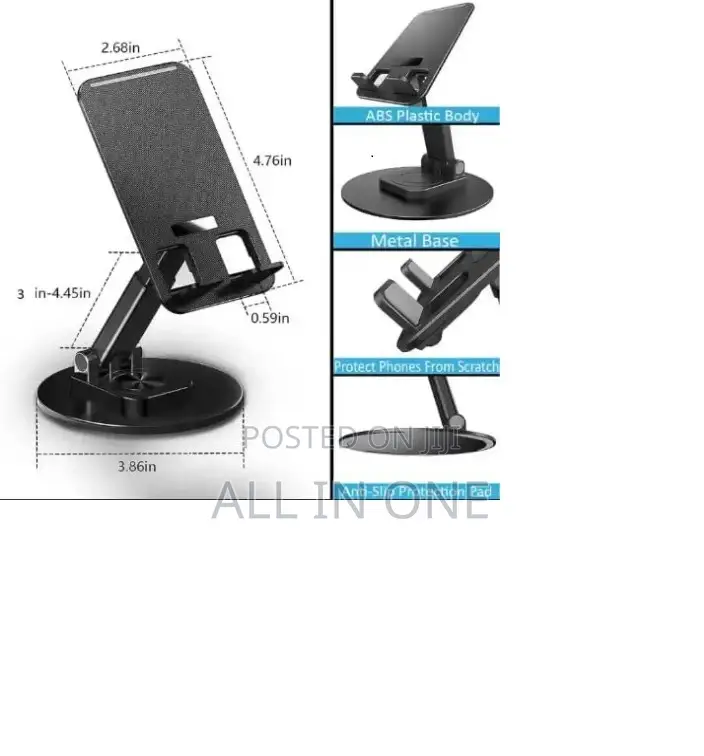 Folding Rotatable Lifting Desktop Holder for Mobile Phones Tablets