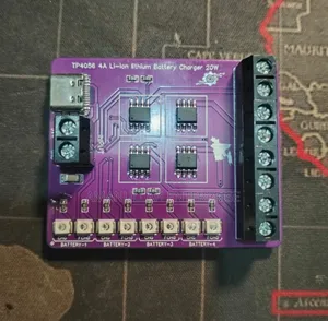 Photo - Tp4056 4a Li-Ion Lithium Battery Charger 20w/ 4 Battery Tp4056 4a