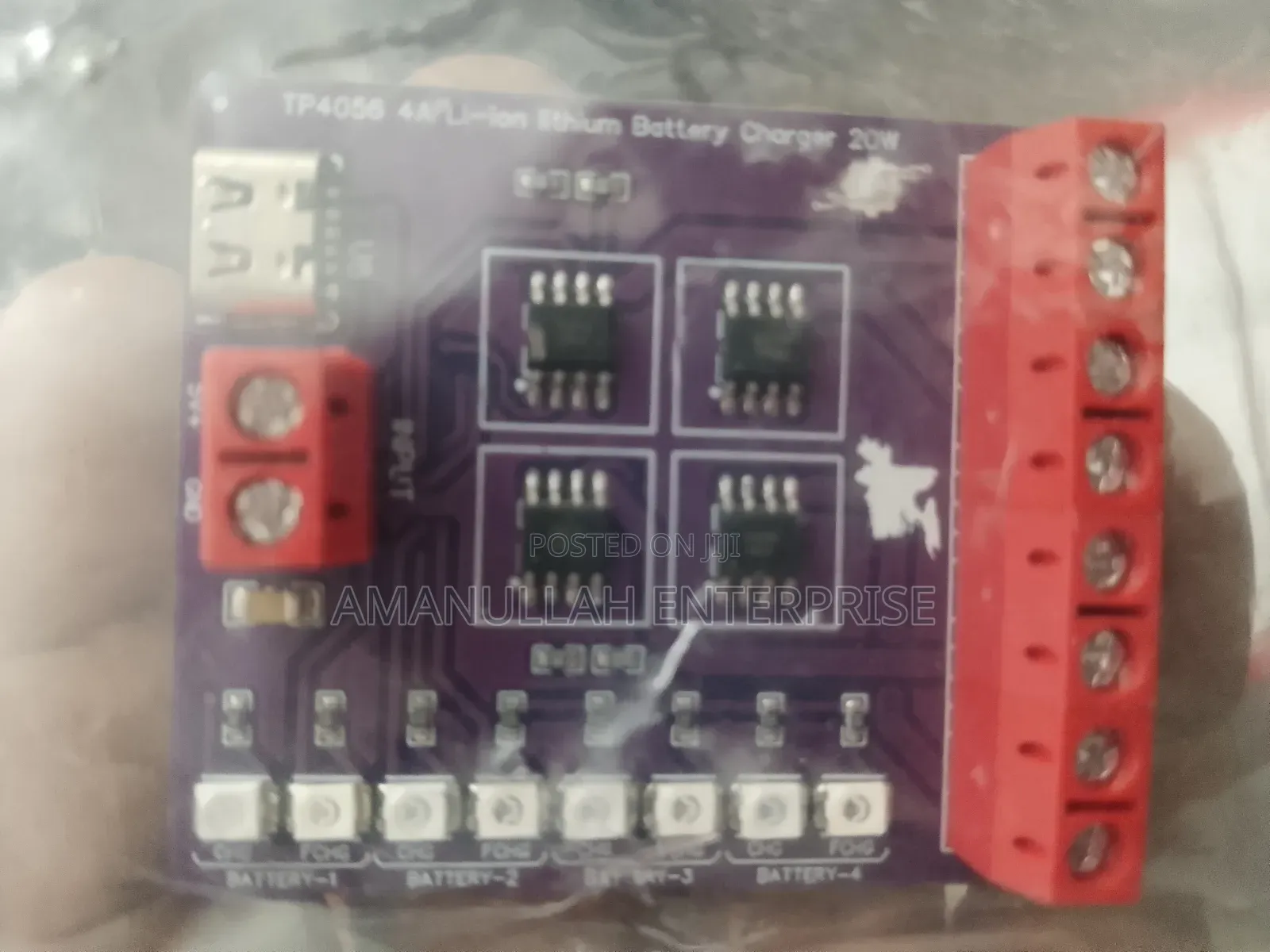 Tp4056 4a Li-Ion Lithium Battery Charger 20w/ 4 Battery Tp4056 4a