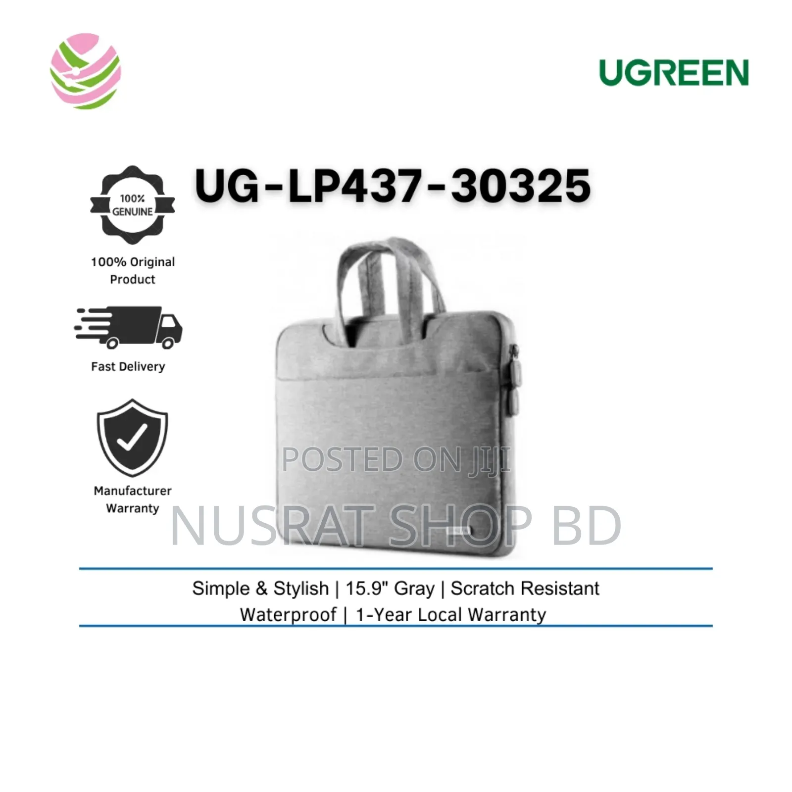 Ugreen Lp Inch Grey Laptop Sleeve Bag