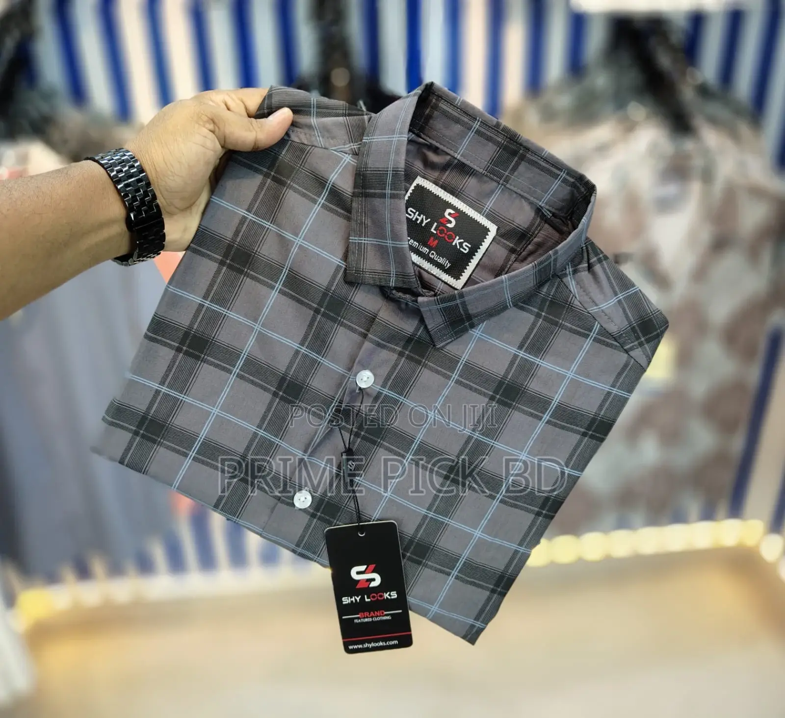 Shy Looks Pure Cotton Full Sleeve Check Shirt – Export Quality