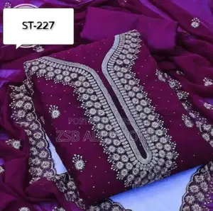 জর্জেট ফোর পিস এম্বোডারী ওয়ার্ক FXHV Dvuf JDGJH