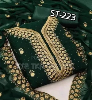 জর্জেট ফোর পিস এম্বোডারী ওয়ার্ক FXHV Dvuf JDGJH