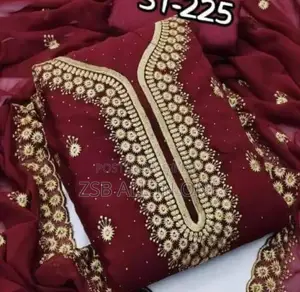 Georgette Four Piece Embroidery Work FXHV Dvuf JDGJH