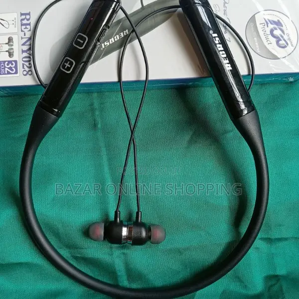 Recrsi Re-Ny028 Hanging Neckband Earphone - Black 10820