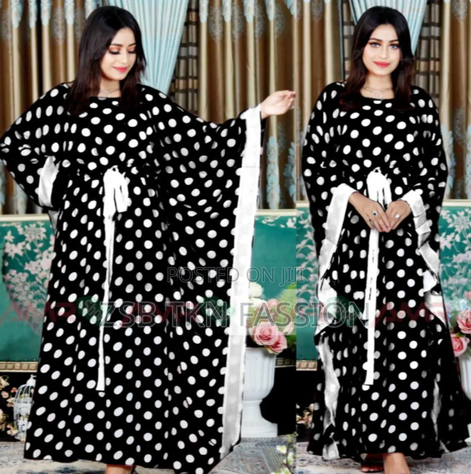 Stylish Dot Print Kaptan Dress FJCFG JFG