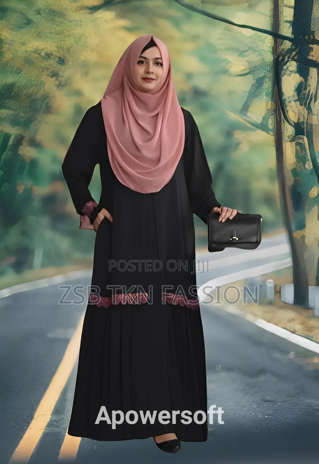 Asfia Lace Waist Burqa With Hijab