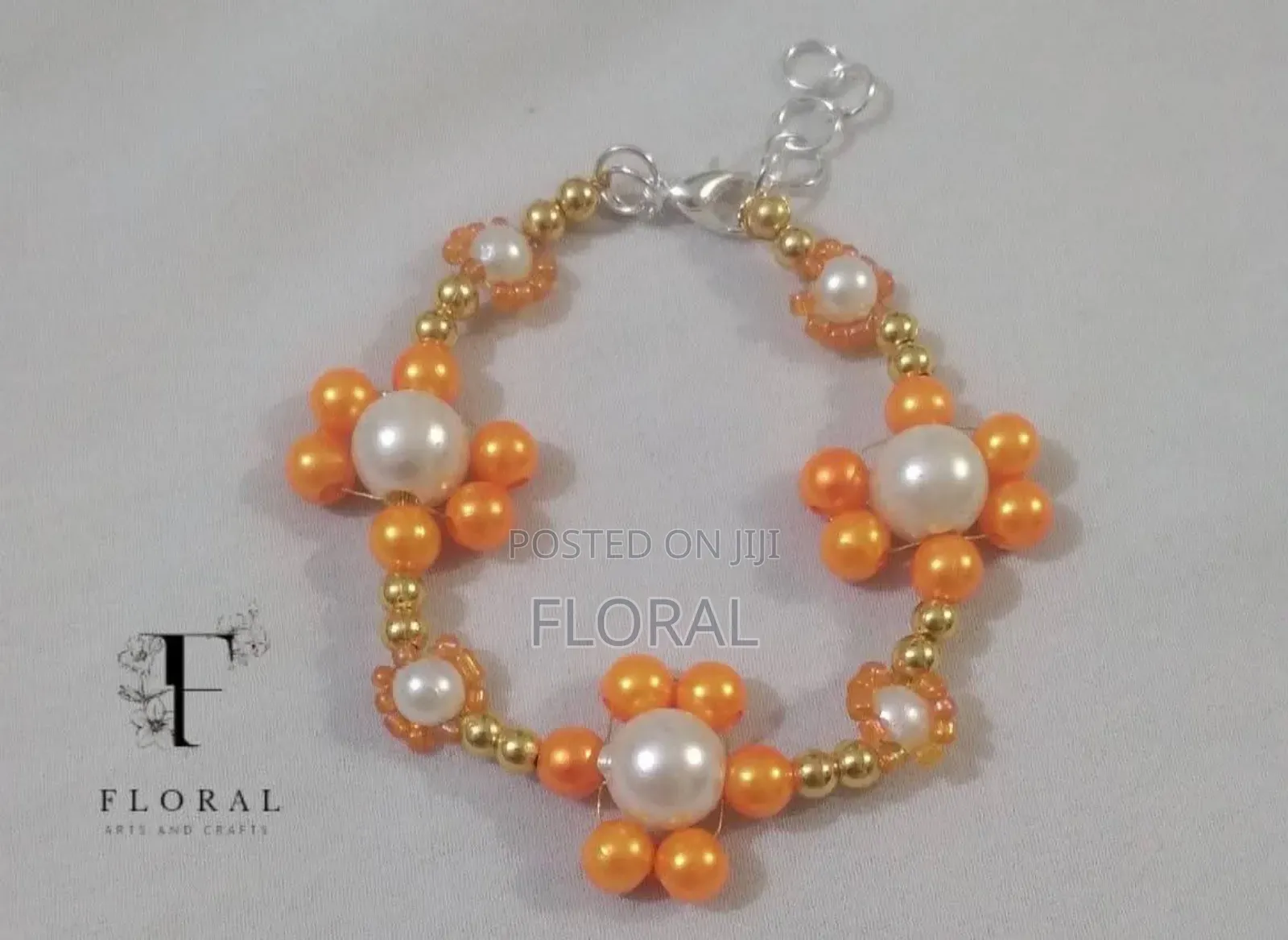 Handmade Flower Beaded Bracelet