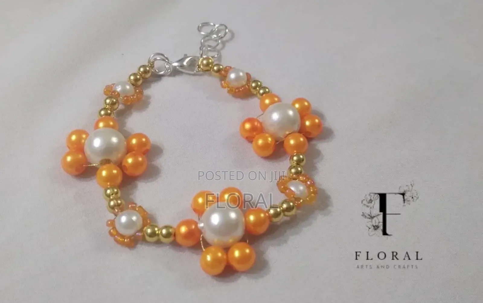 Handmade Flower Beaded Bracelet