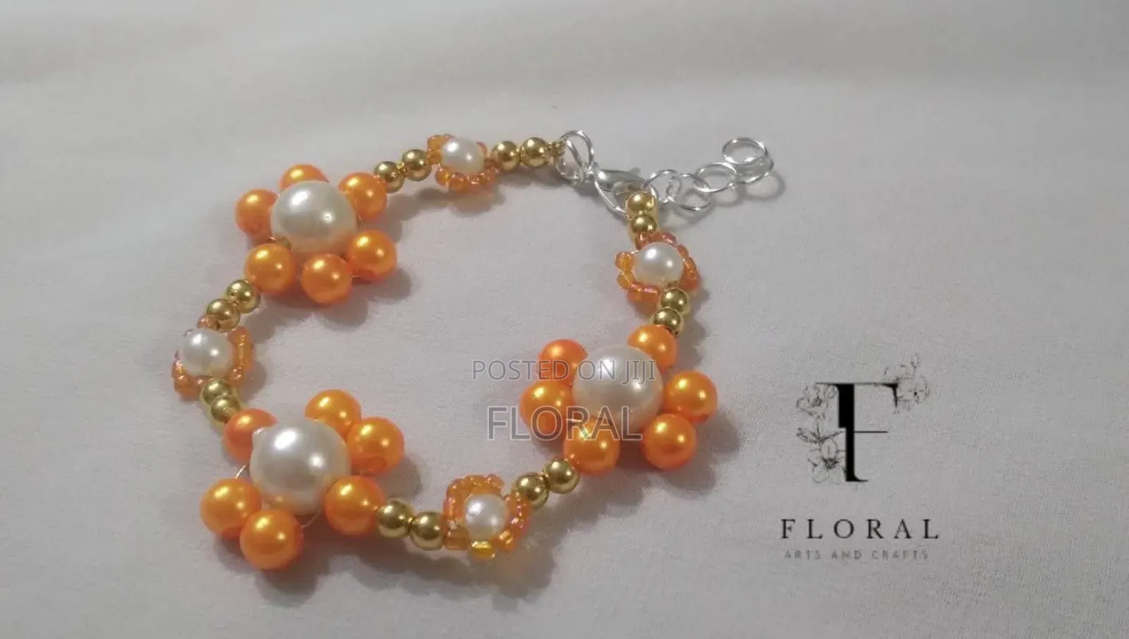 Handmade Flower Beaded Bracelet