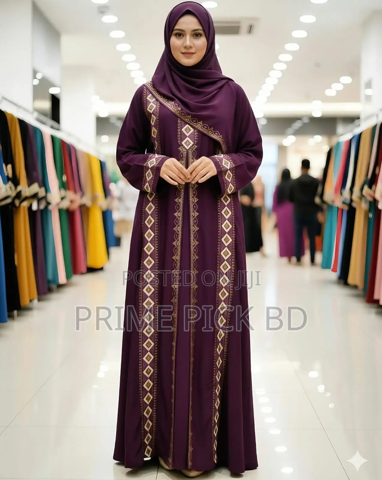 Stone Borka With Hijab স্টোন ও এমব্রয়ডারি ডিজাইন বোরকা ও হিজাব সেট