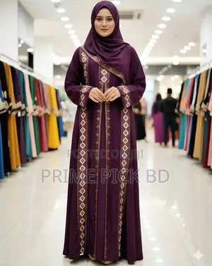 Stone Borka With Hijab স্টোন ও এমব্রয়ডারি ডিজাইন বোরকা ও হিজাব সেট