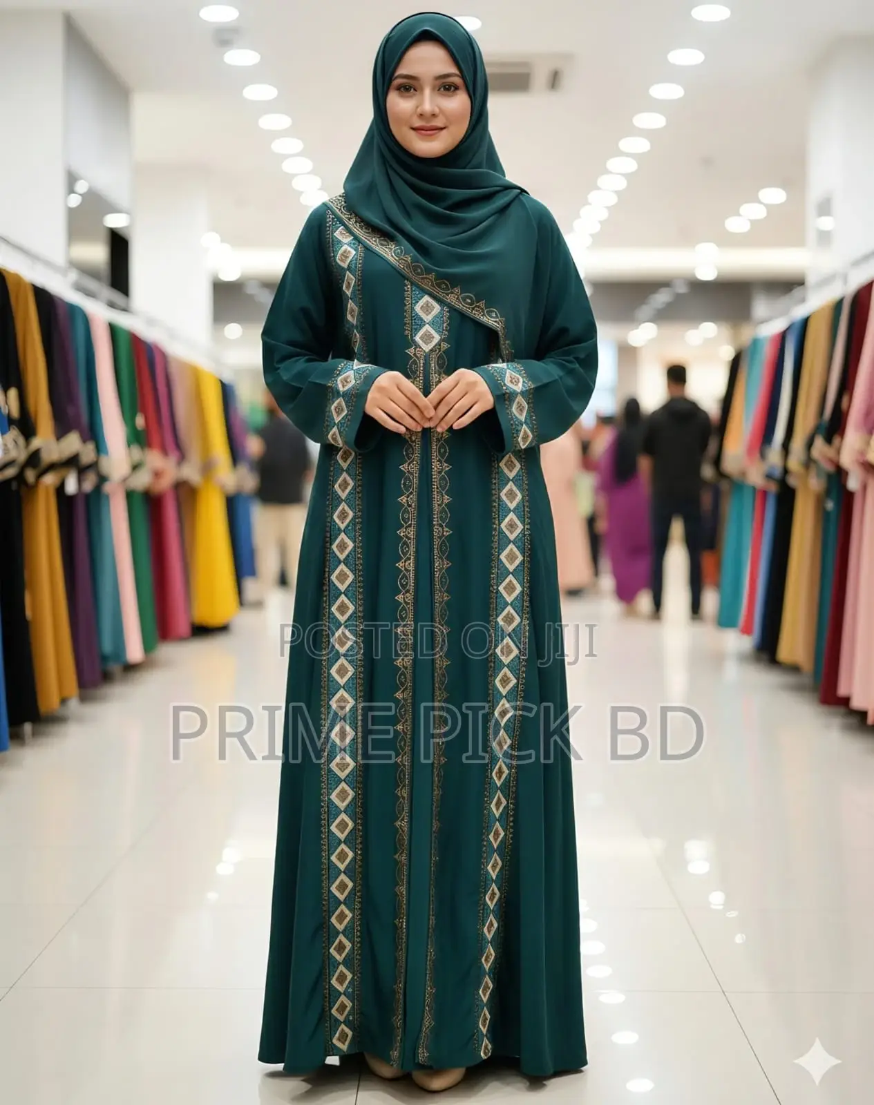 Stone Borka With Hijab স্টোন ও এমব্রয়ডারি ডিজাইন বোরকা ও হিজাব সেট