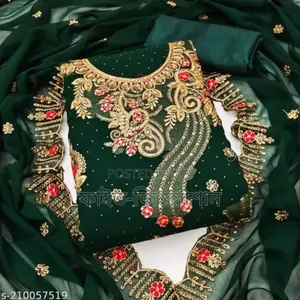 Photo - Georgette Embroidery Four Piece for Girls