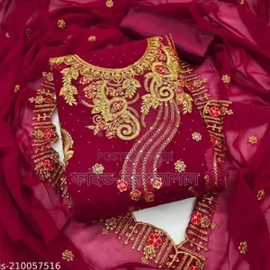 Georgette Embroidery Four Piece for Girls