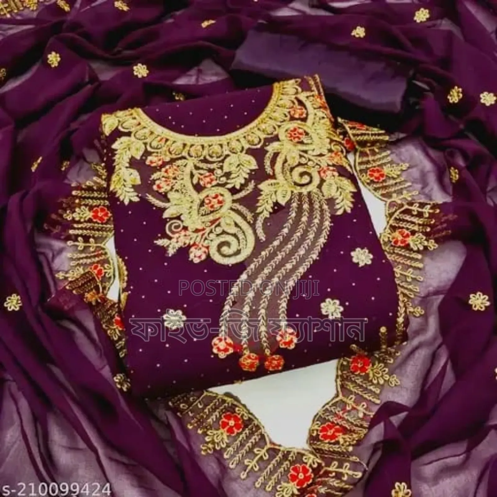 Georgette Embroidery Four Piece for Girls