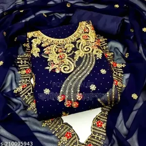 Georgette Embroidery Four Piece for Girls